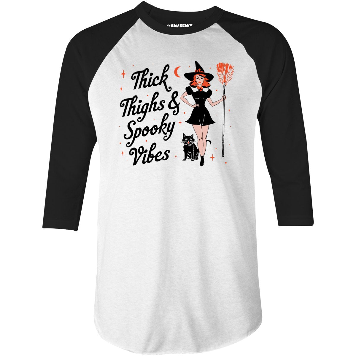 Thick Thighs and Spooky Vibes - 3/4 Sleeve Raglan T-Shirt