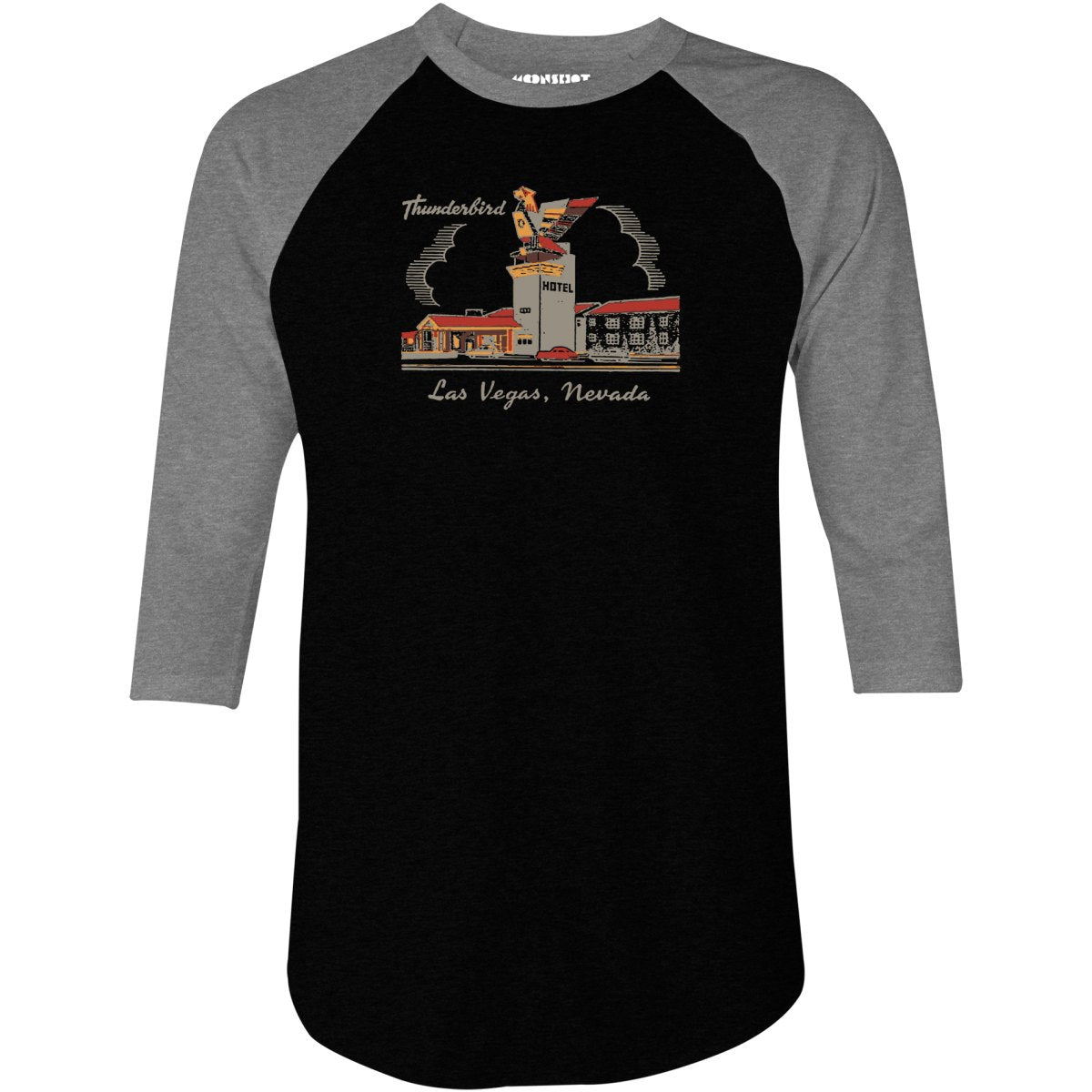 Thunderbird Hotel v2 - Vintage Las Vegas - 3/4 Sleeve Raglan T-Shirt