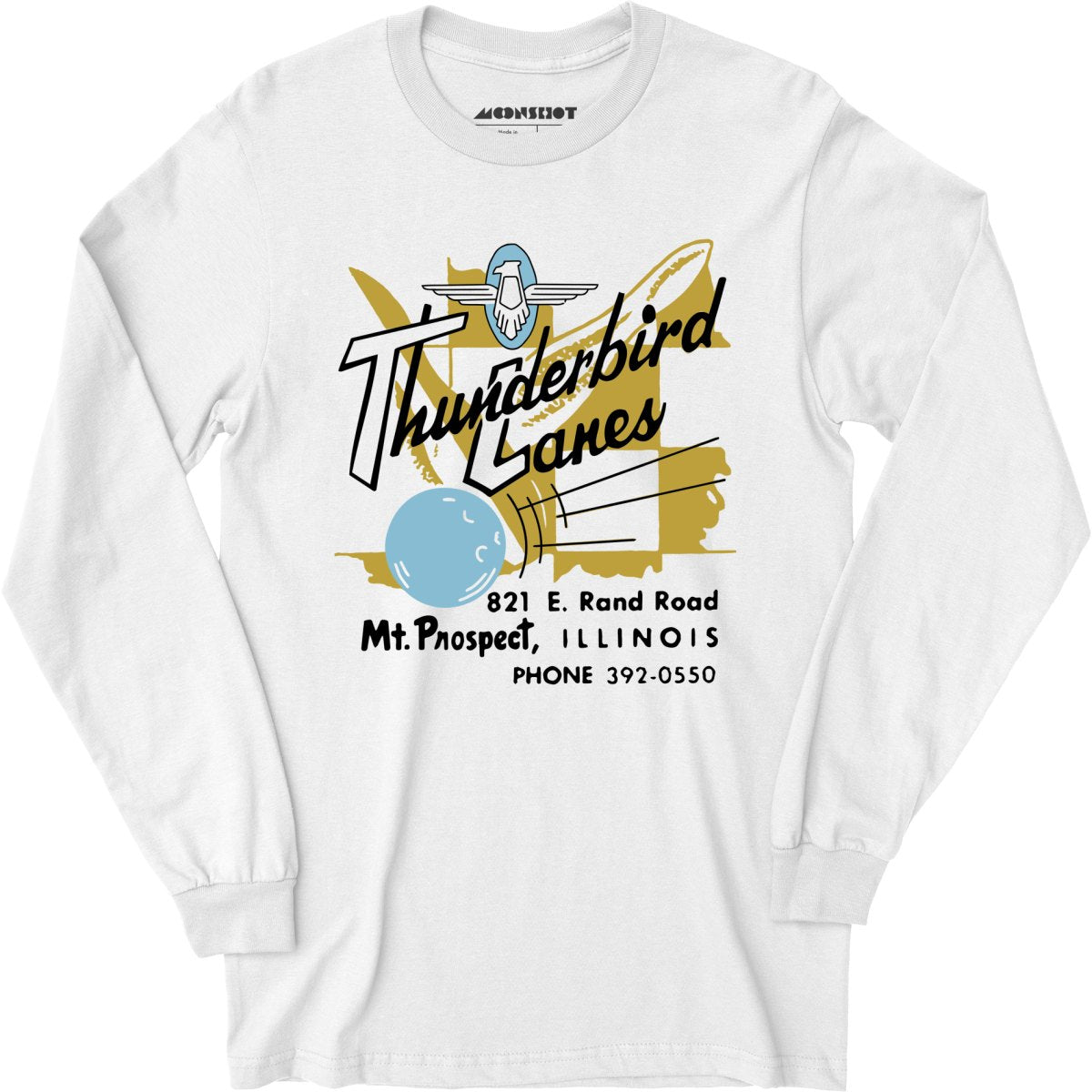 Thunderbird Lanes - Mt. Prospect, IL - Vintage Bowling Alley - Long Sleeve T-Shirt