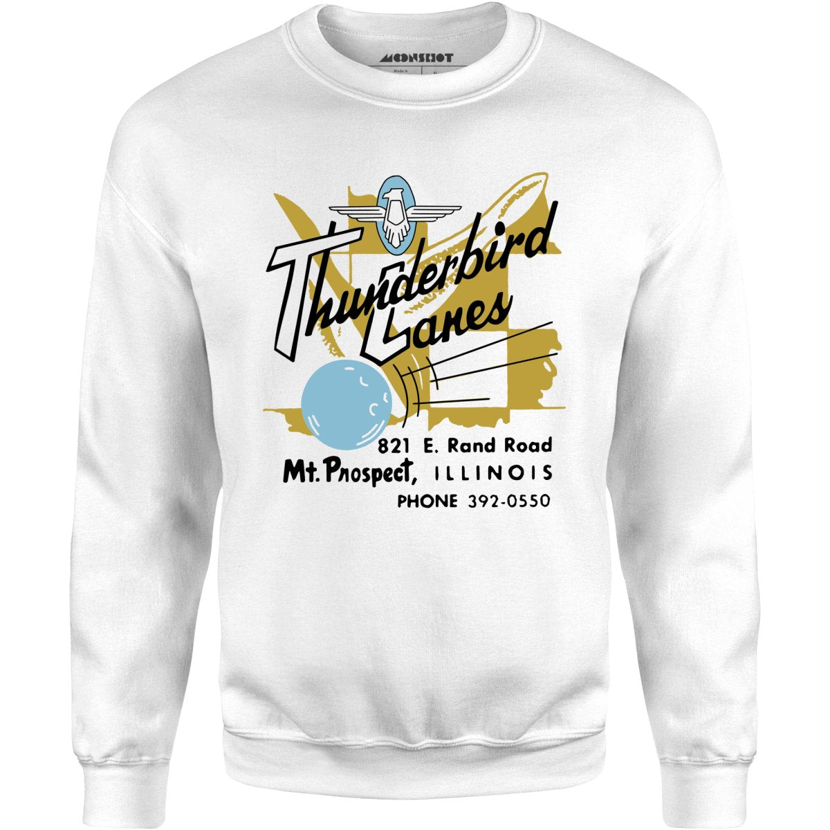 Thunderbird Lanes - Mt. Prospect, IL - Vintage Bowling Alley - Unisex Sweatshirt
