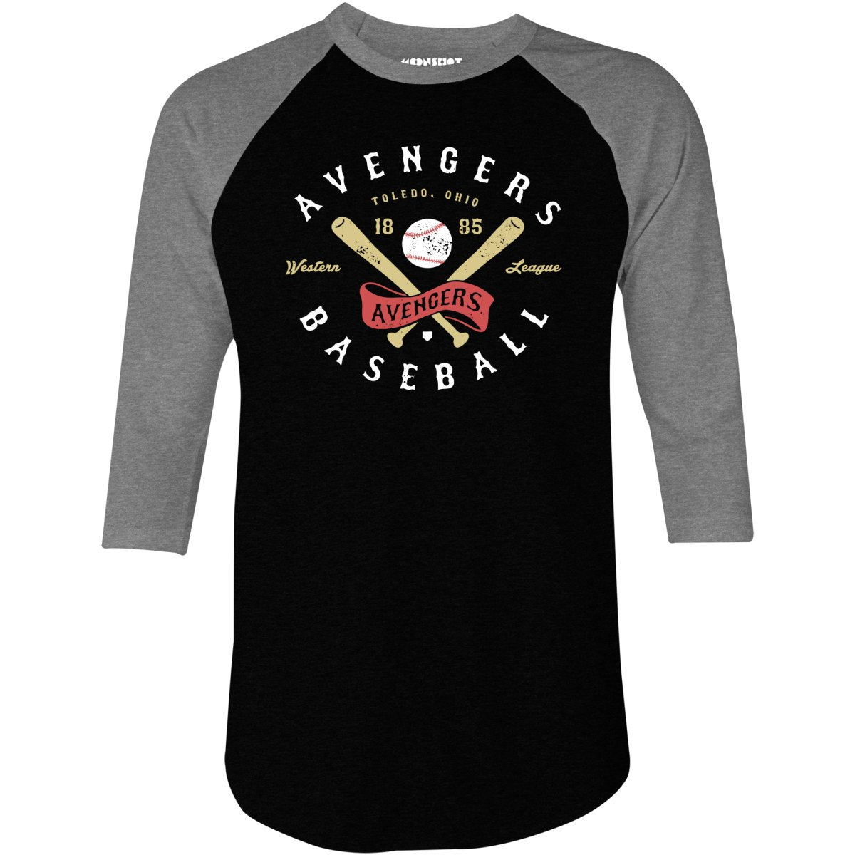 Toledo Avengers - Ohio - Vintage Defunct Baseball Teams - 3/4 Sleeve Raglan T-Shirt