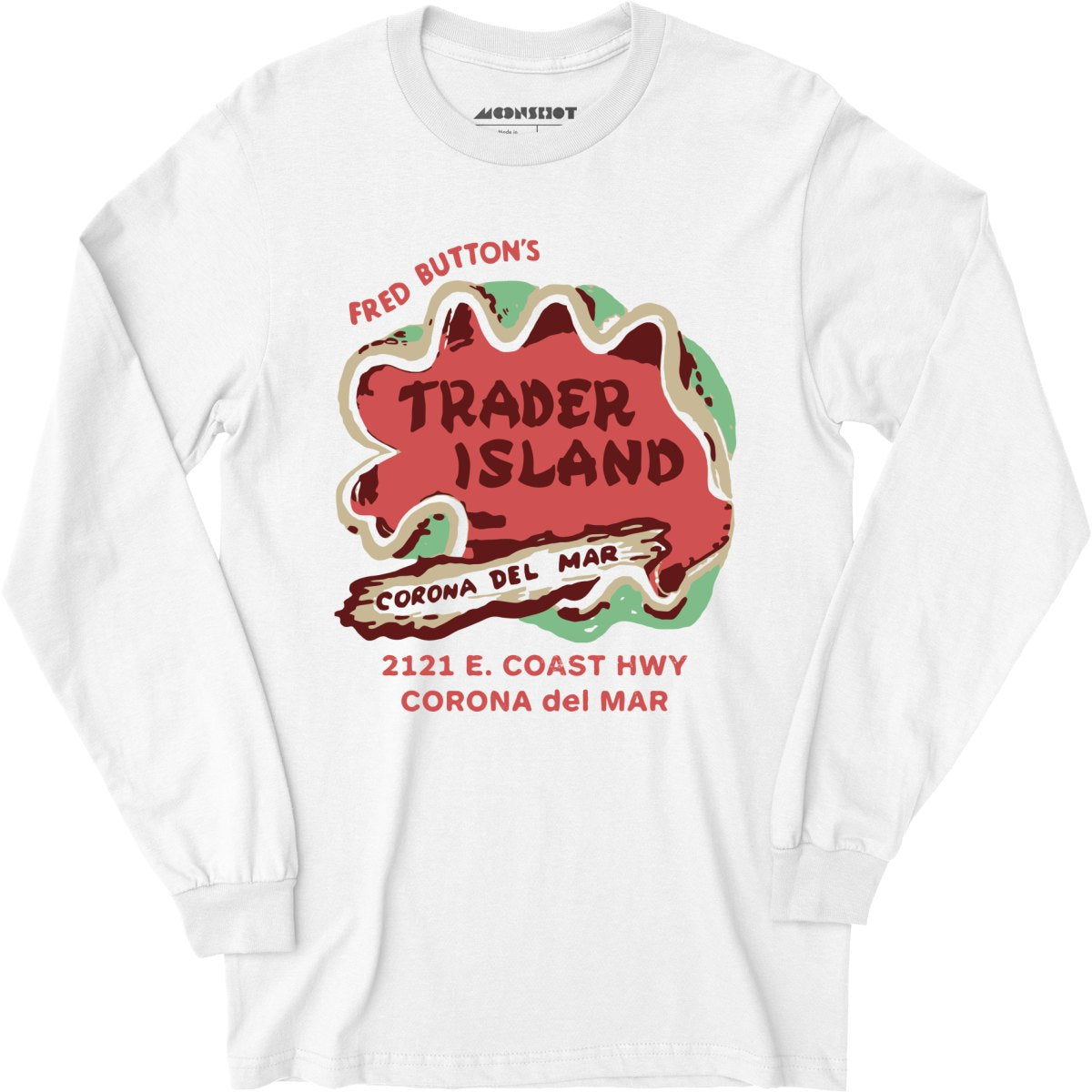 Trader Island - Corona Del Mar, CA - Vintage Tiki Bar - Long Sleeve T-Shirt