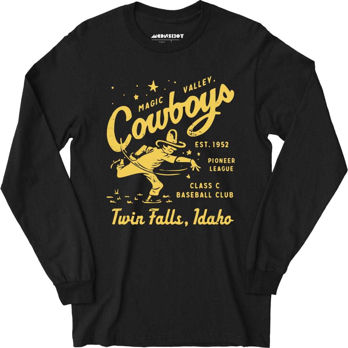 Twin Falls Magic Valley Cowboys - Idaho - Vintage Defunct Baseball Teams - Long Sleeve T-Shirt