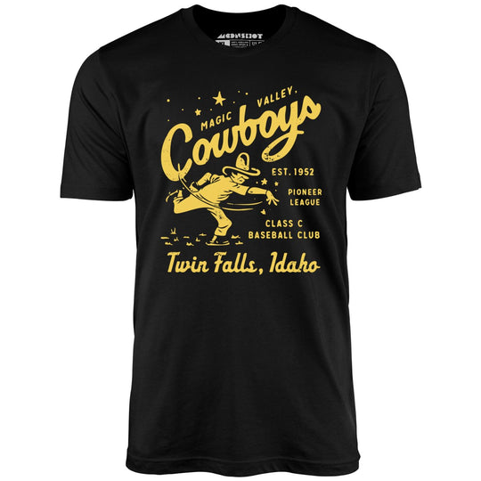 Twin Falls Magic Valley Cowboys - Idaho - Vintage Defunct Baseball Teams - Black - Full Front