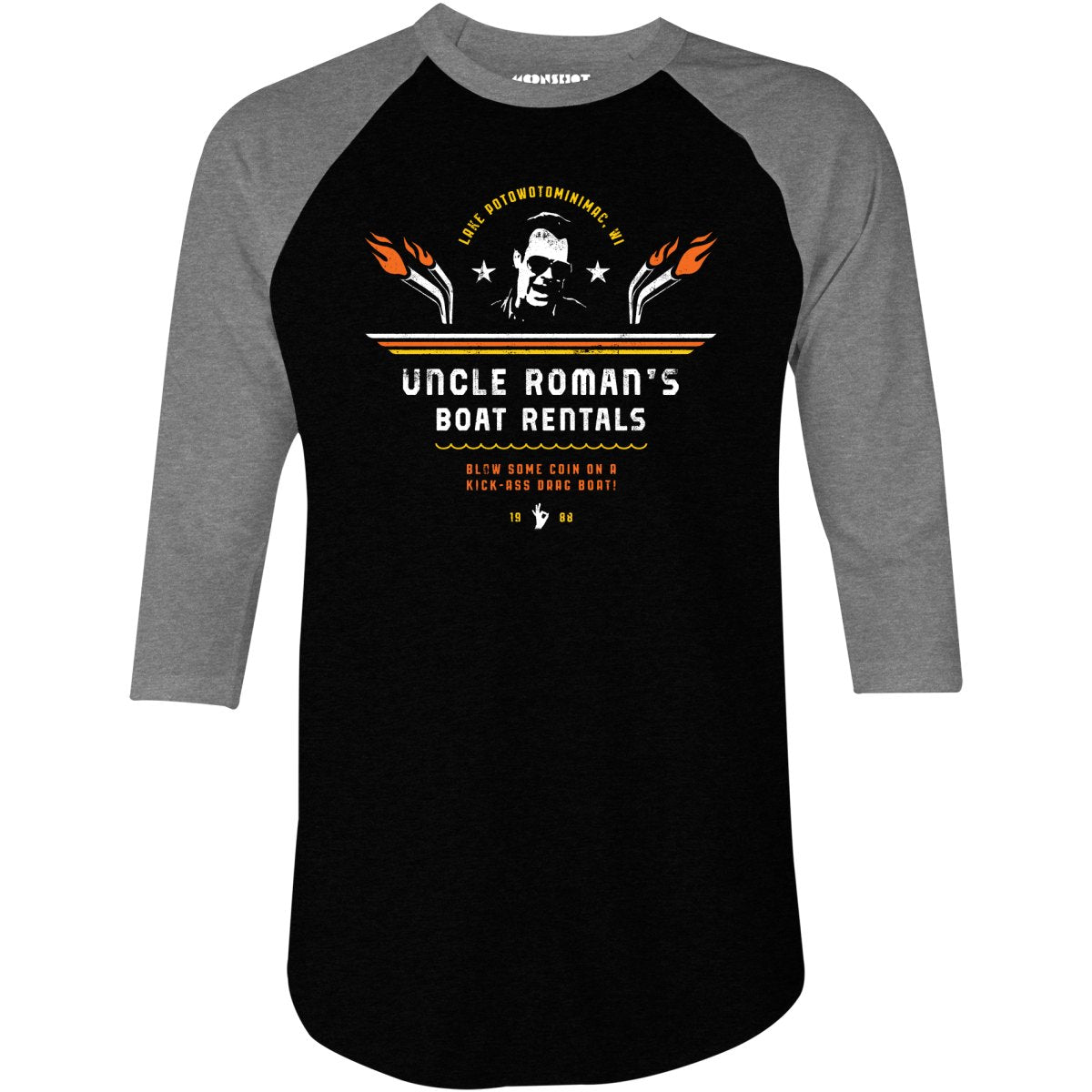 Uncle Roman's Boat Rentals - 3/4 Sleeve Raglan T-Shirt