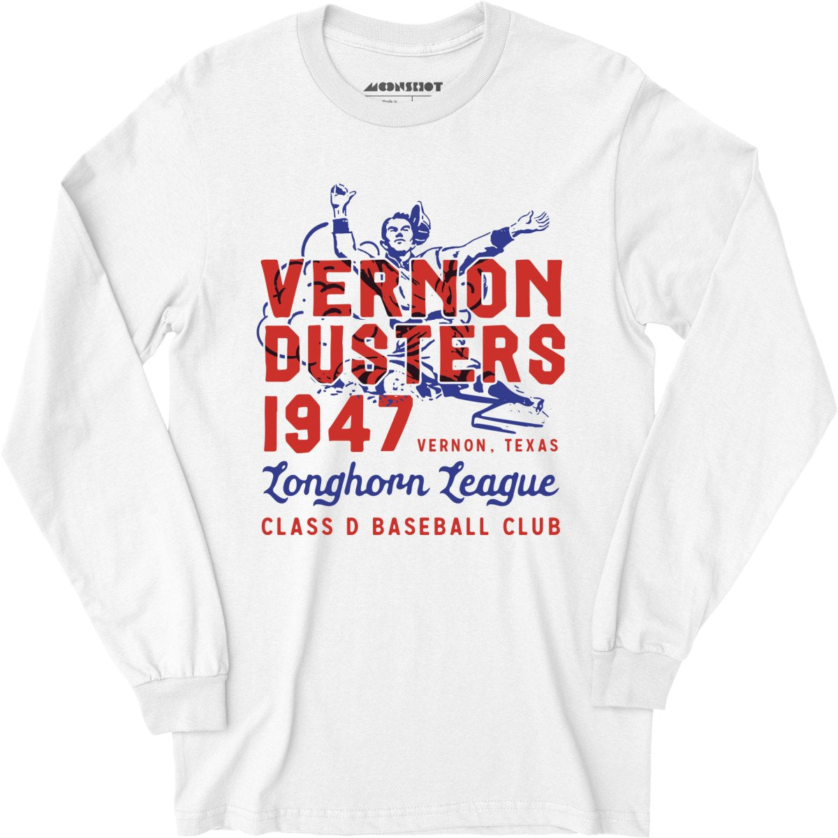 Vernon Dusters - Texas - Vintage Defunct Baseball Teams - Long Sleeve T-Shirt