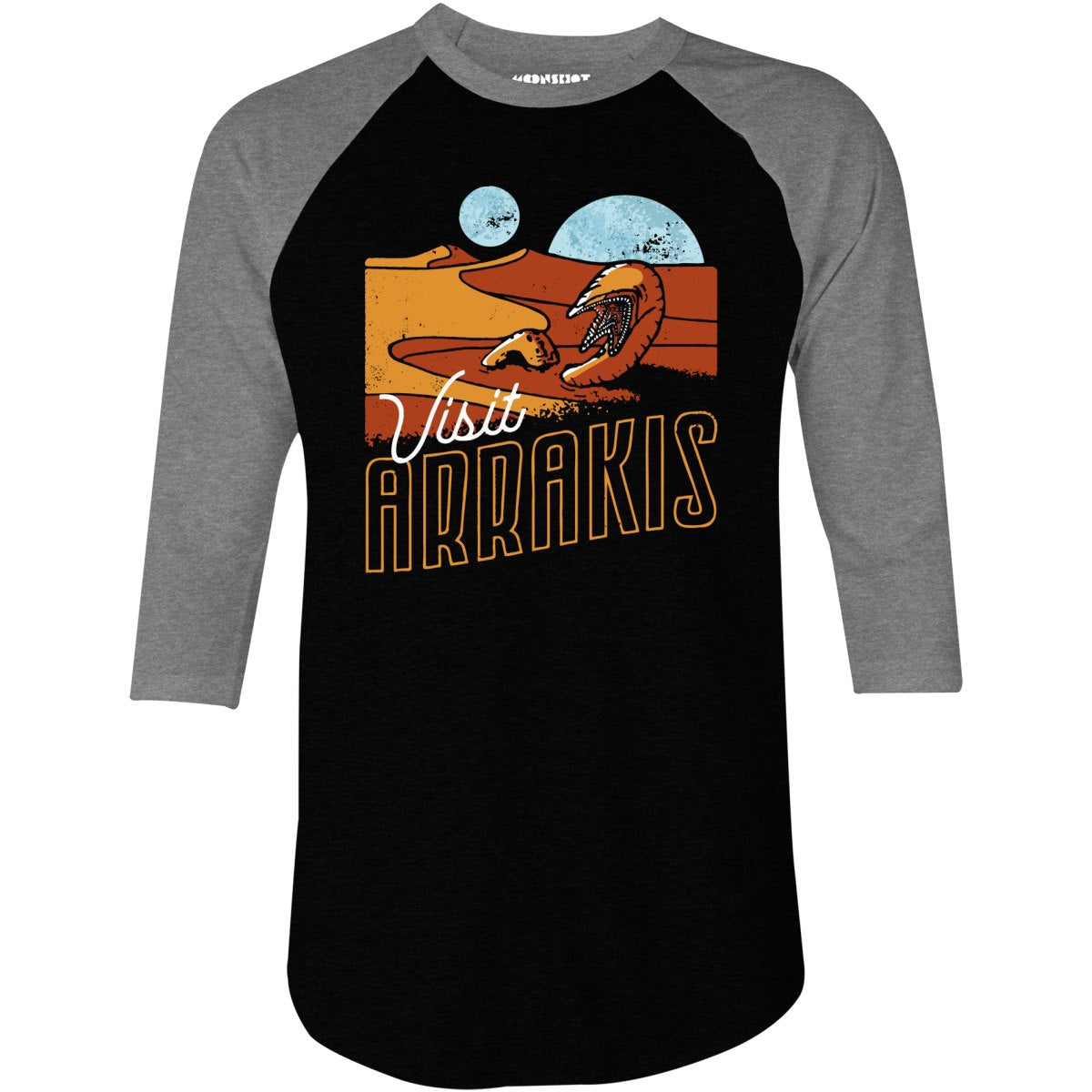 Visit Arrakis - Dune - 3/4 Sleeve Raglan T-Shirt