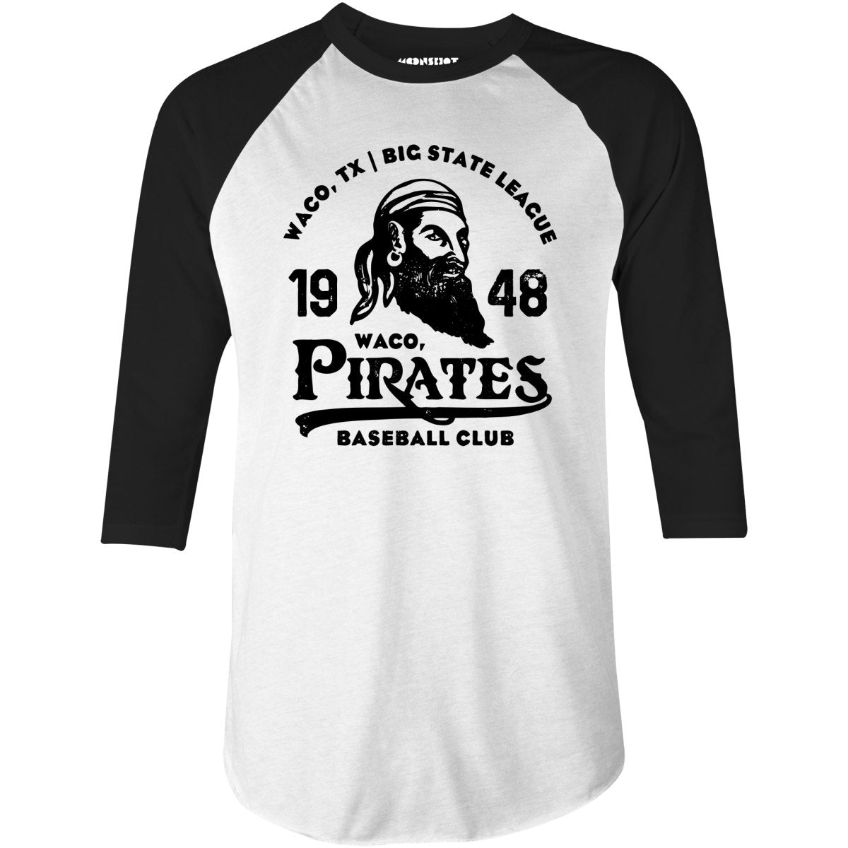 Waco Pirates - Texas - Vintage Defunct Baseball Teams - 3/4 Sleeve Raglan T-Shirt
