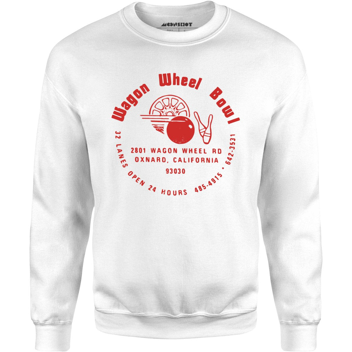 Wagon Wheel Bowl - Oxnard, CA - Vintage Bowling Alley - Unisex Sweatshirt