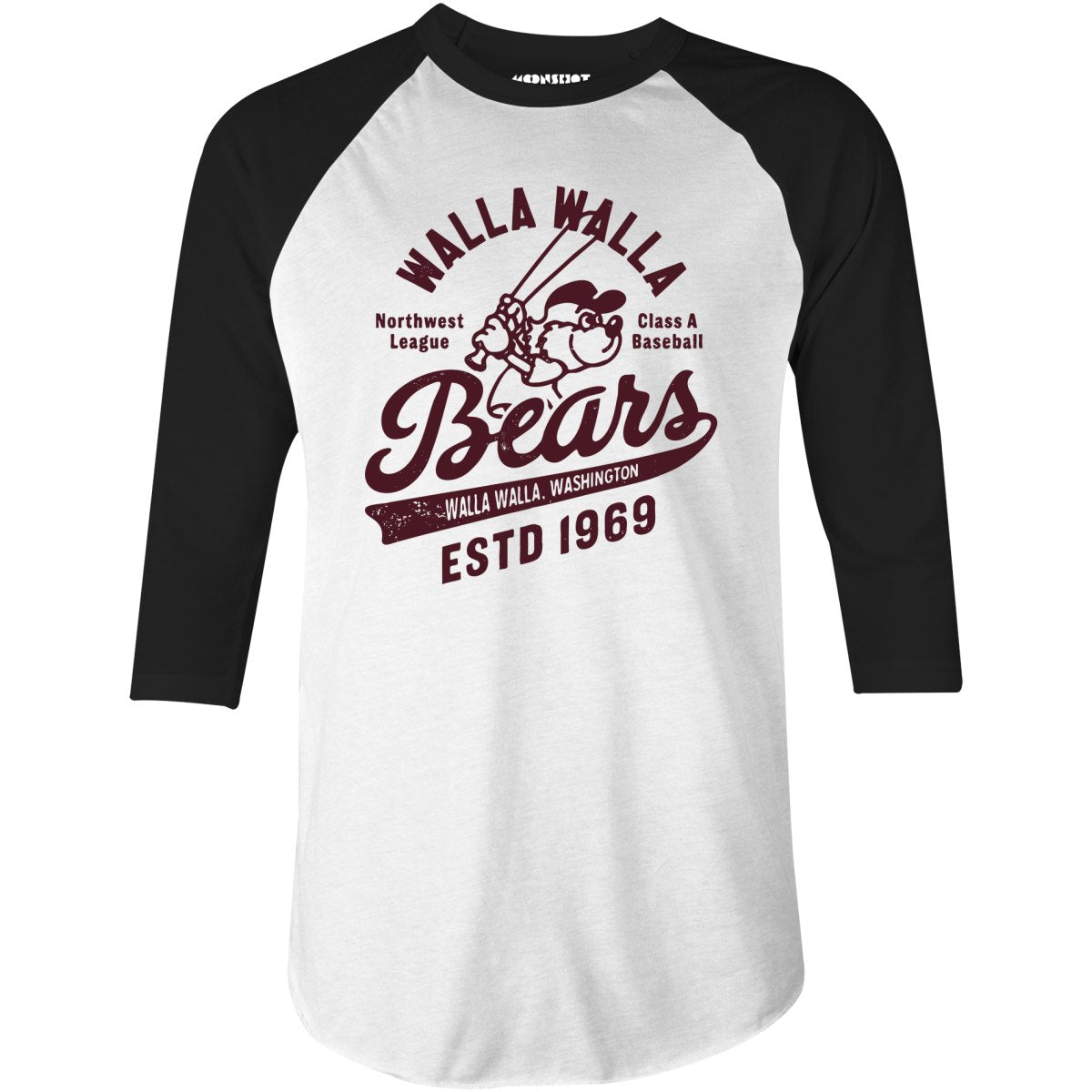Walla Walla Bears - Washington - Vintage Defunct Baseball Teams - 3/4 Sleeve Raglan T-Shirt