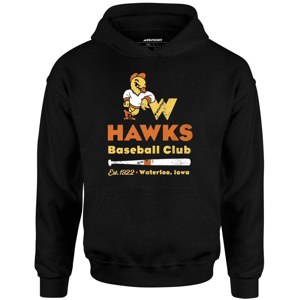 Waterloo Hawks - Iowa - Vintage Defunct Baseball Teams - Unisex Hoodie
