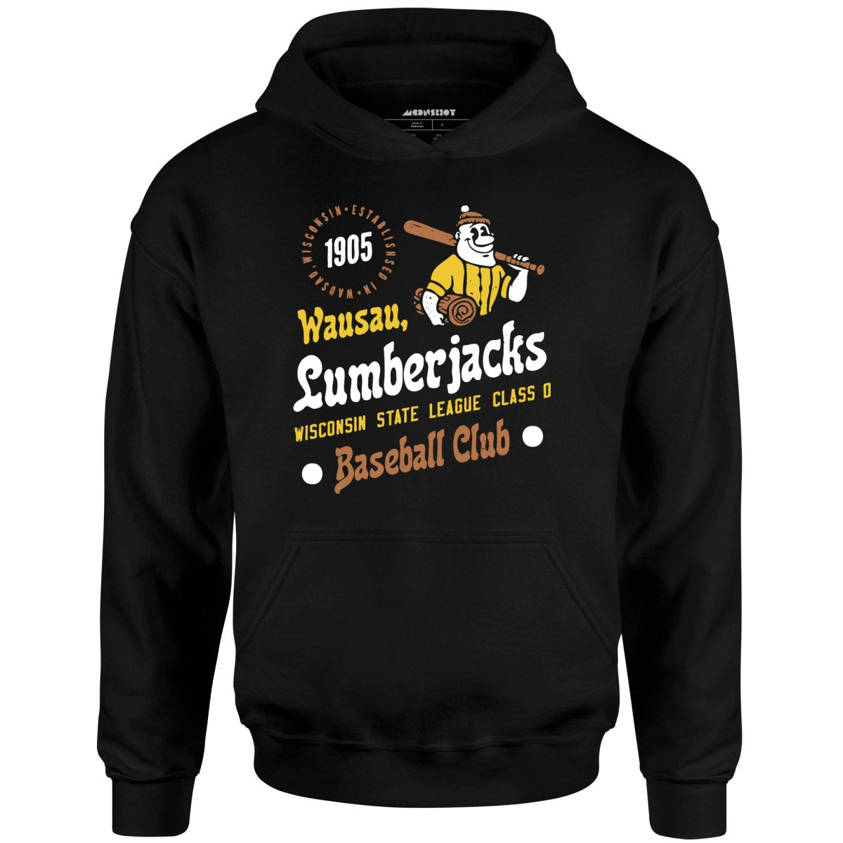 Wausau Lumberjacks - Wisconsin - Vintage Defunct Baseball Teams - Unisex Hoodie
