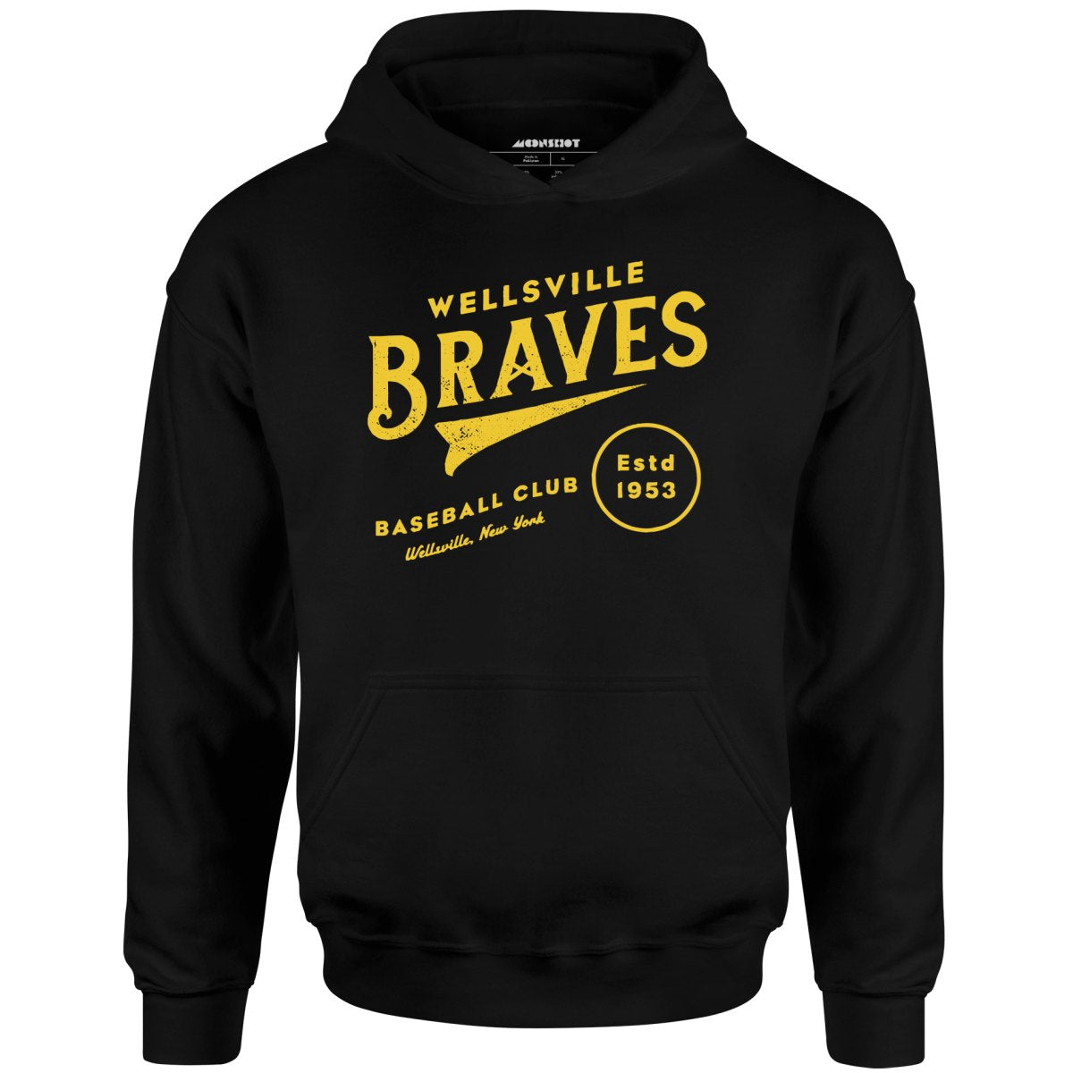 Wellsville Braves - New York - Vintage Defunct Baseball Teams - Unisex Hoodie