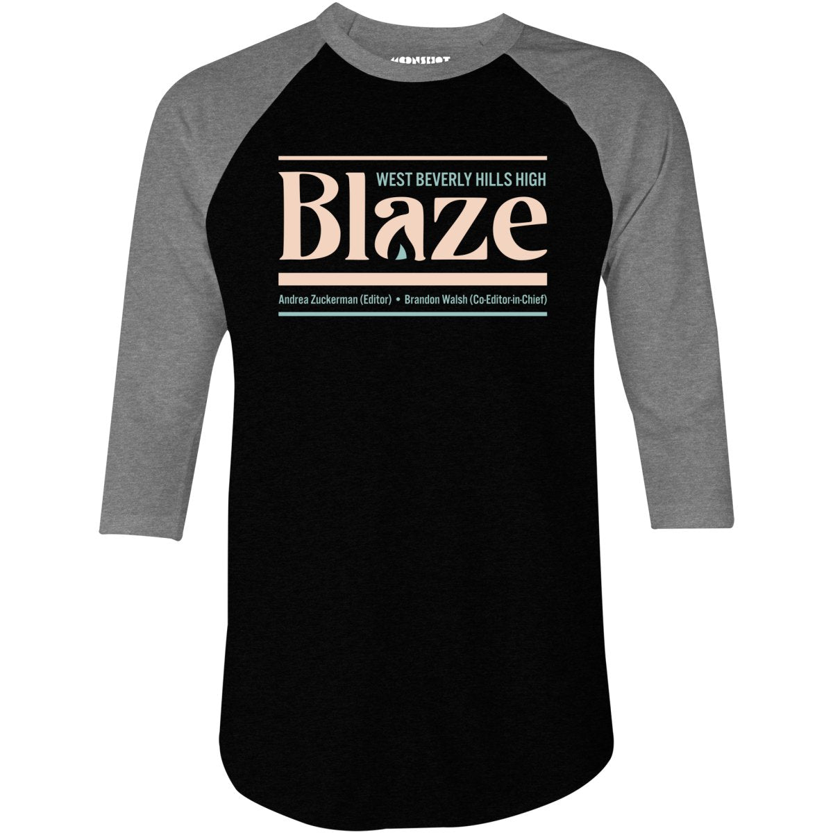 West Beverly Hills High Blaze Newspaper 90210 - 3/4 Sleeve Raglan T-Shirt