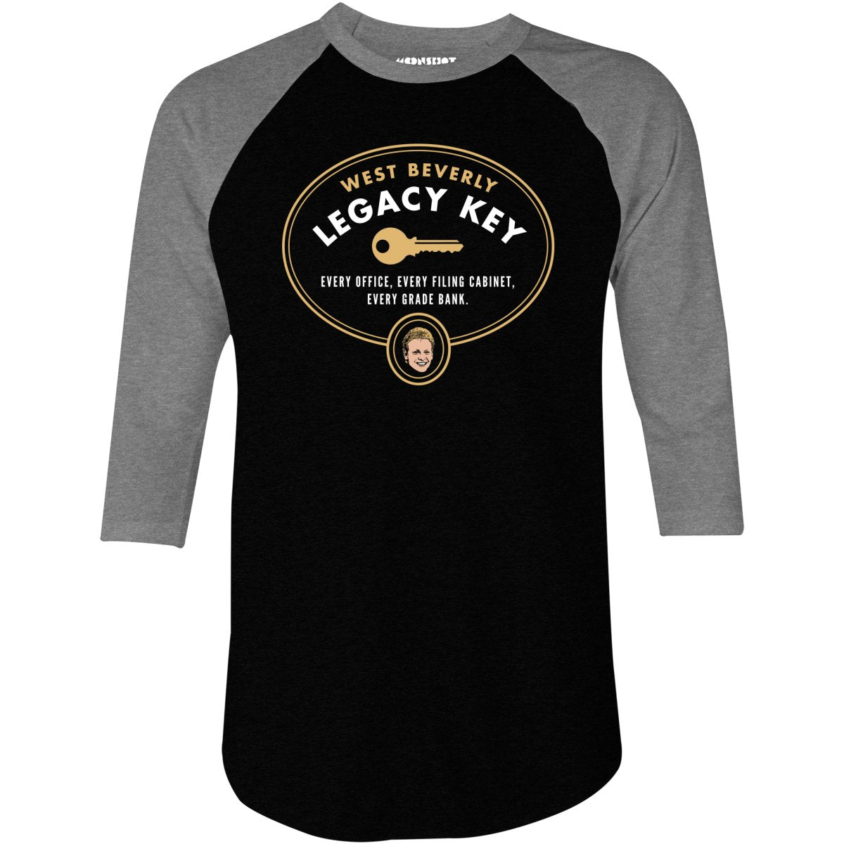 West Beverly Legacy Key - 90210 - 3/4 Sleeve Raglan T-Shirt