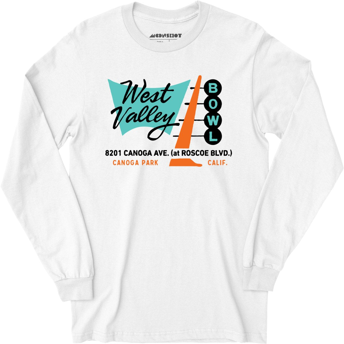 West Valley Bowl - Canoga Park, CA - Vintage Bowling Alley - Long Sleeve T-Shirt
