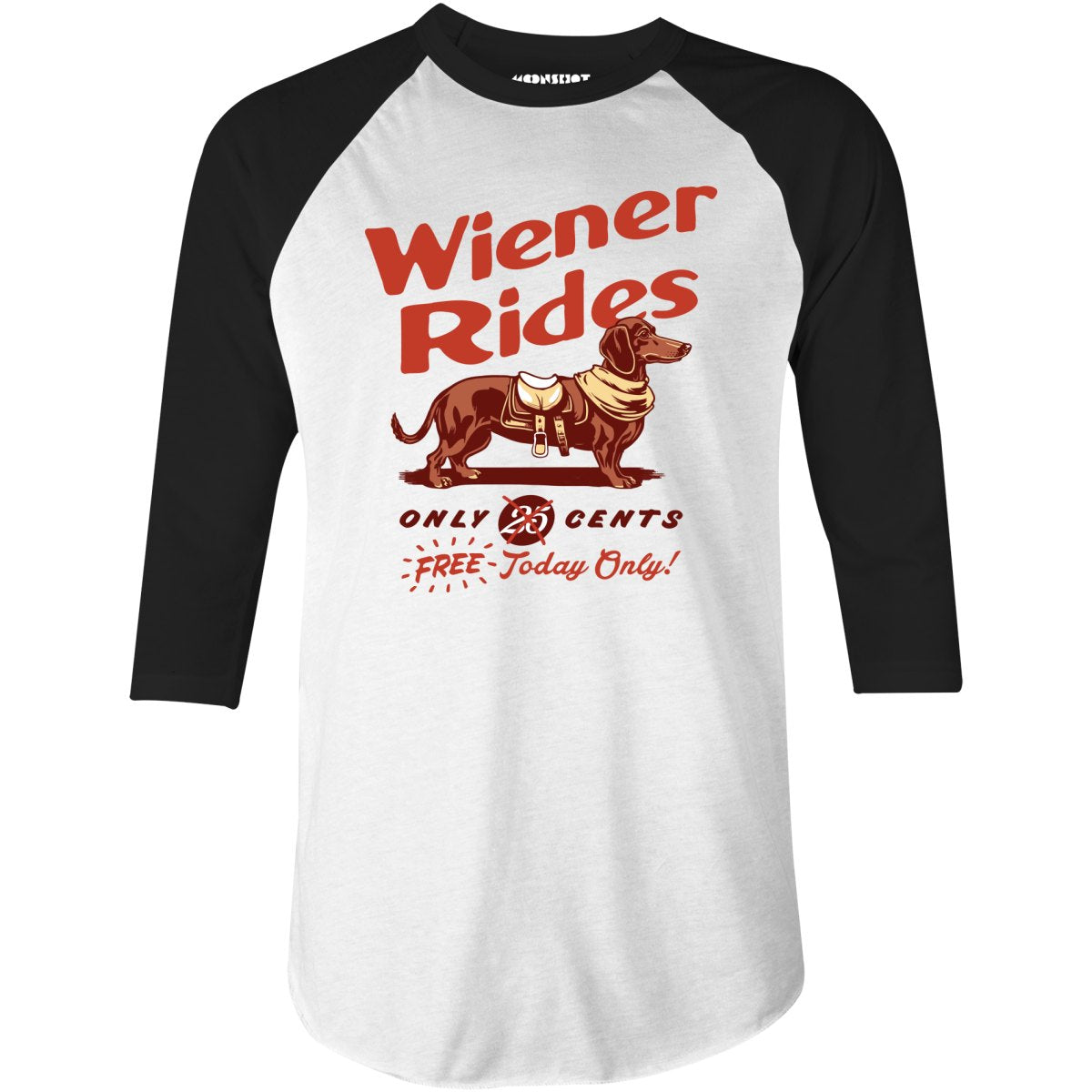 Wiener Rides - 3/4 Sleeve Raglan T-Shirt