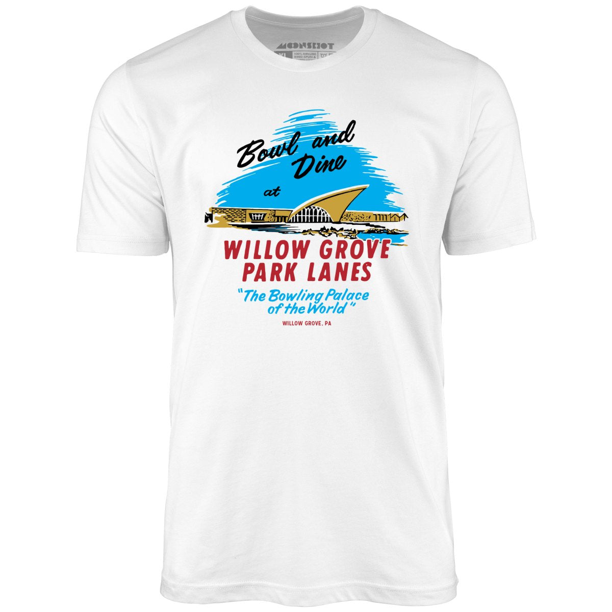 Willow Grove Park Lanes - Willow Grove, PA - Vintage Bowling Alley - Unisex T-Shirt