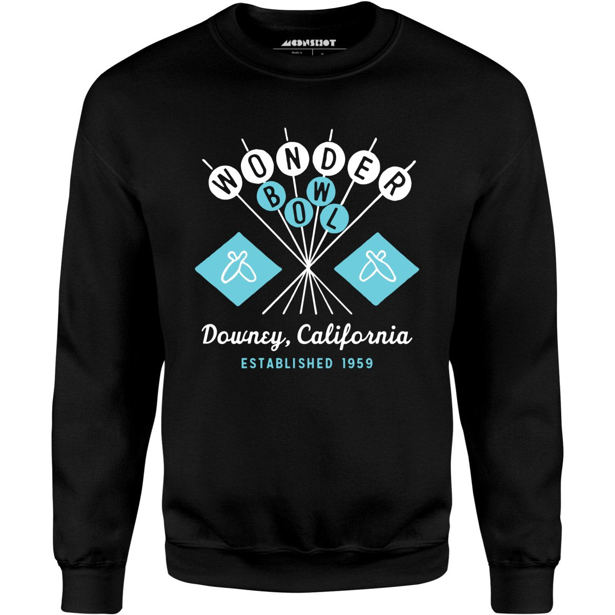 Wonder Bowl - Downey, CA - Vintage Bowling Alley - Unisex Sweatshirt