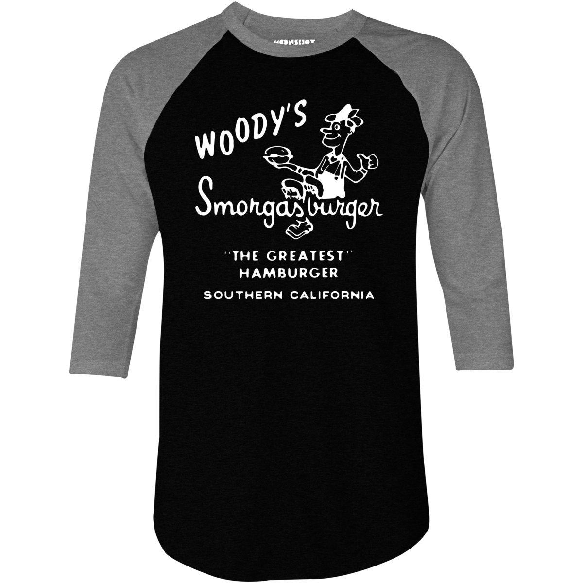 Woody's Smorgasburger - California - Vintage Restaurant - 3/4 Sleeve Raglan T-Shirt