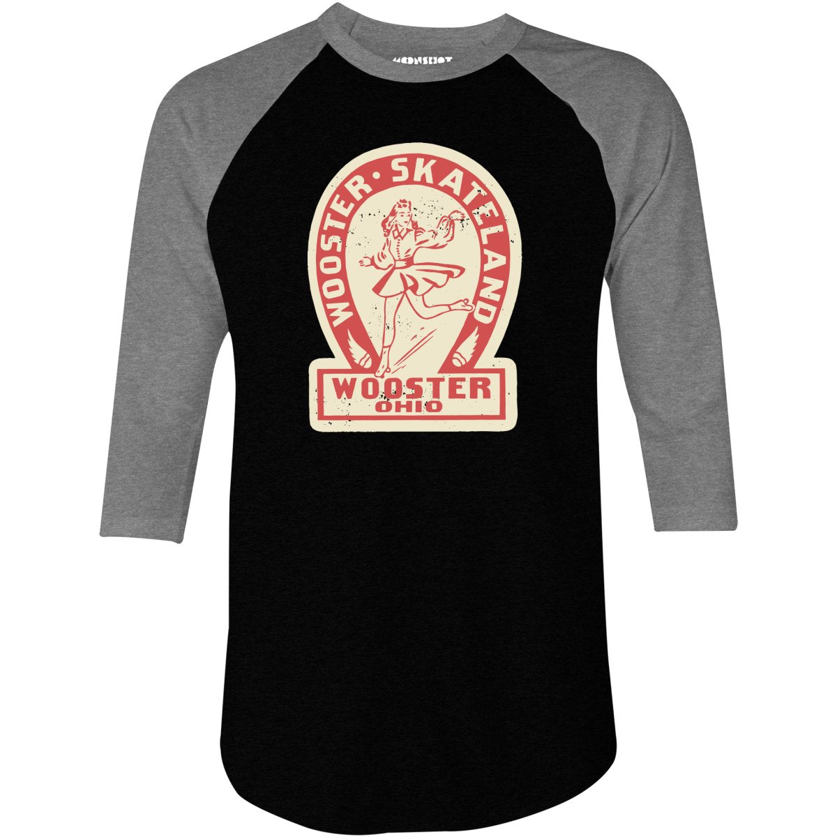 Wooster Skateland - Wooster, OH - Vintage Roller Rink - 3/4 Sleeve Raglan T-Shirt