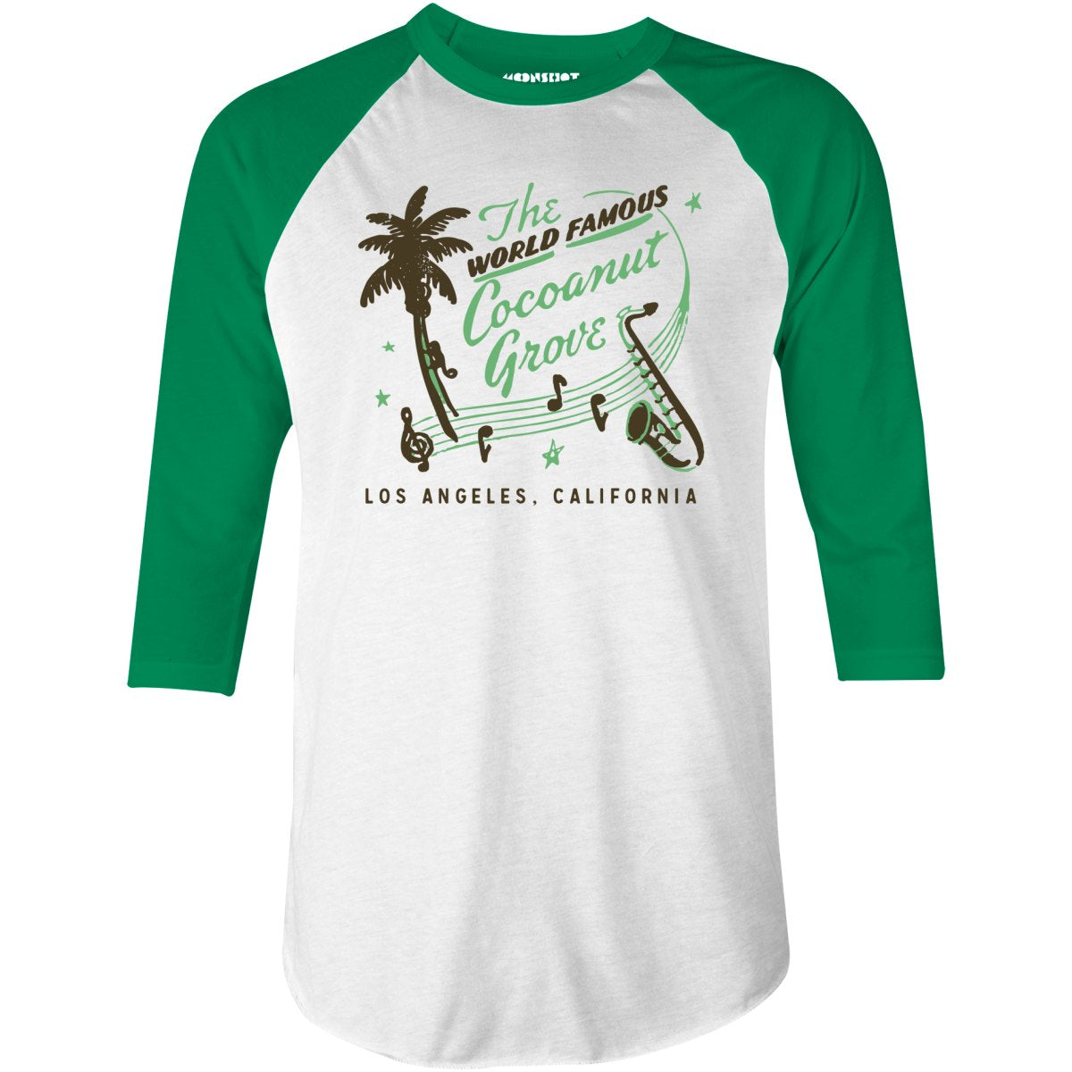 World Famous Cocoanut Grove - Los Angeles, CA - Vintage Nightclub - 3/4 Sleeve Raglan T-Shirt