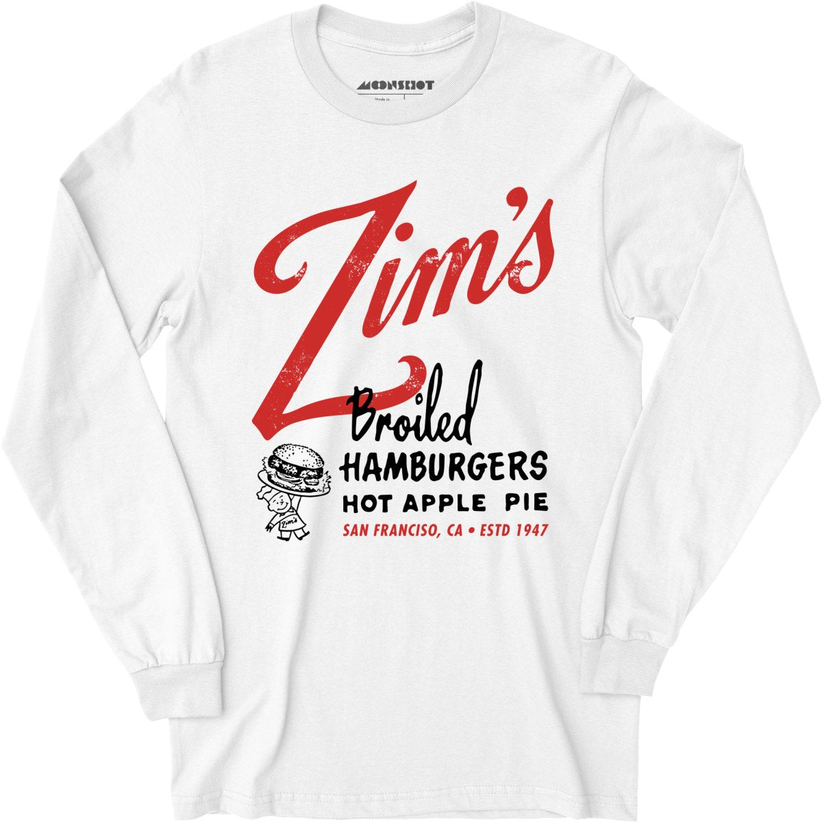 Zim's Hamburgers v1 - San Francisco, CA - Vintage Restaurant - Long Sleeve T-Shirt